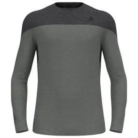 Funktionsunterwäsche Odlo ---Revelstoke PW 150 BL Top Crew Neck LS Dark Grey Melange